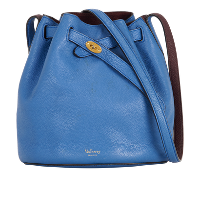 Small Abbey Bucket, &pound;295, Handbags, Blue, Leather, Front view